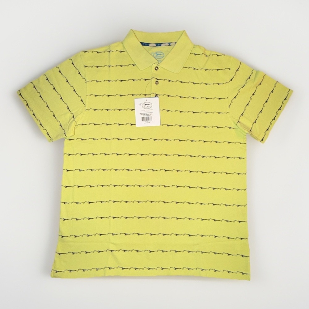 True Flies Tropical Mojito Marlin Polo Fishing Shirt UPF 30+ Short Sleeve Size L